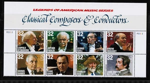 US USA Sc# 3165a MNH FVF PLATE # BLOCK Classical Composers Conductors Ormandy - Picture 1 of 1