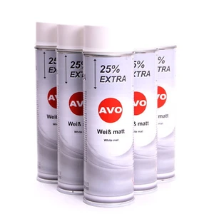 Lackspray weiss matt Sprühdose 6 x 500ml Spraydose Autolack Spray AVO A08010 - Bild 1 von 1