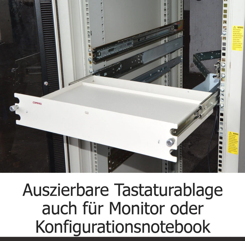 Server cabinet shelf & extendable rails cable management keyboard monitor mm - Image 1 of 1
