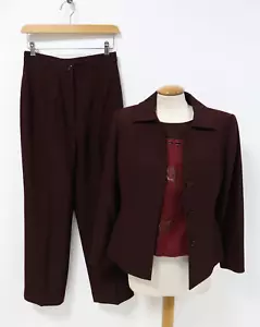 DRAGON VTG 3 Piece Suit Trousers Jacket & Top Formal Smart/Occasion Red UK10 A50 - Picture 1 of 17