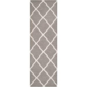 SAFAVIEH Dhurries DHU634G Handwoven Dark Grey /Ivory Rug - Picture 1 of 22