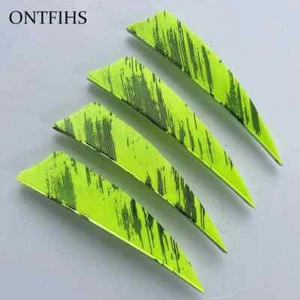150Pcs 3" Shield Archery Arrow Feathers Fletchings RW LW Ink Design Double Side - Picture 1 of 18