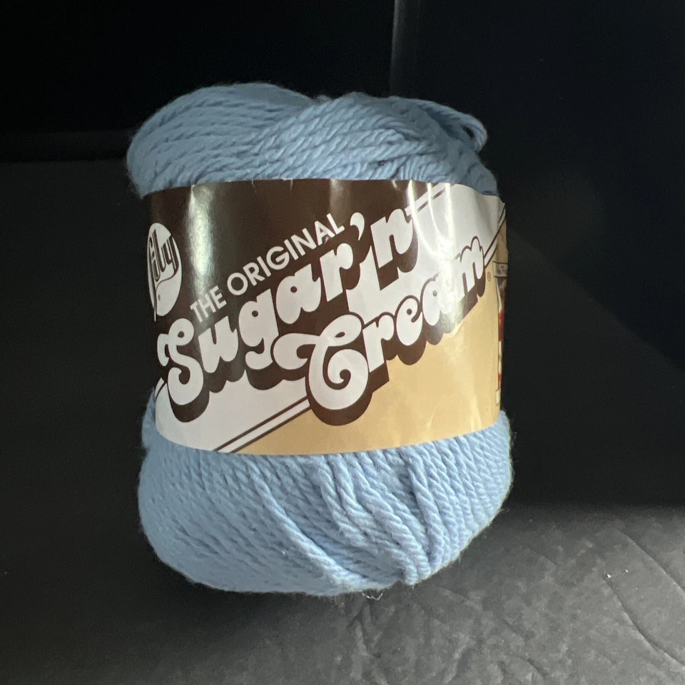 Vintage Lily Peaches Sugar'n Cream 100% Cotton Yarn Light Blue - Image 1 of 1