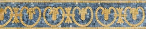 Yellow Blue Art Border Skirting Floor Wall Marble Mosaic - Picture 1 of 1