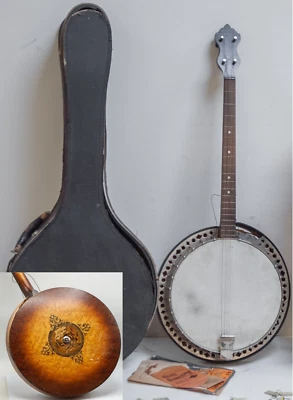 1930s Montgomery Ward Model 1459 4 String Resonator Tenor Banjo - Rough AS-IS! - Image 1 of 4