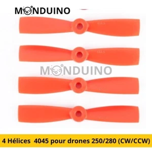 Ensemble de 4 hélices orange renforcées 4045 de 15 cm pour drones de classe 250/ - Photo 1 sur 2