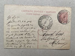 C) Intero postale Gardone Valtrompia Brescia 3.3.14 per MIlano  - Picture 1 of 2