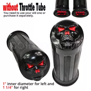 Black Skull Hand Grips For Harley Electra Glide Classic EFI FLHTCI Up to 2007 - Picture 1 of 6
