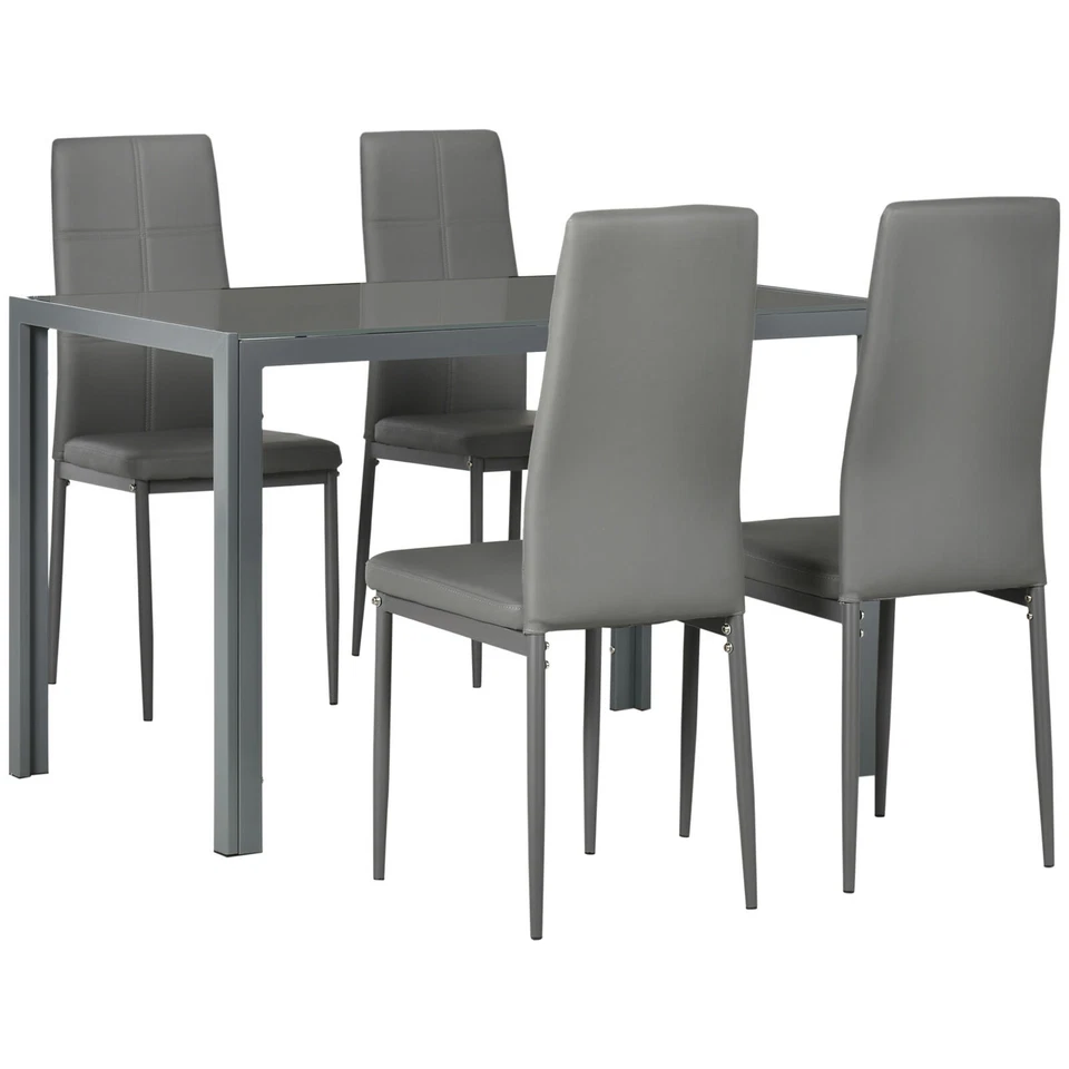 Homcom 835-255V70GY 5-Piece Dining Set - Grey