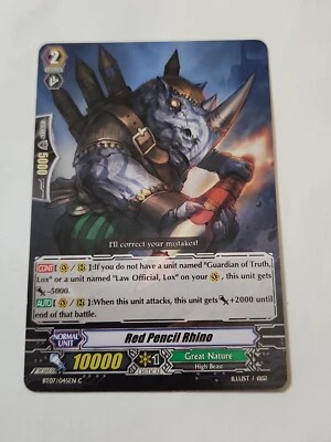 Cardfight!! Vanguard Red Pencil Rhino BT07/045EN C CFV EX  - Image 1 of 4
