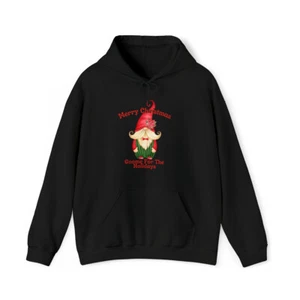 Christmas Hoodie Sweatshirt Gnome Heavy Hooded Sweatshirt Gnome For The Holidays - Picture 1 of 29
