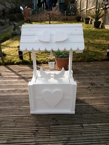 Wooden Wedding wishing well post box 4 sale two doves + trade mark and bucket - Picture 1 of 5