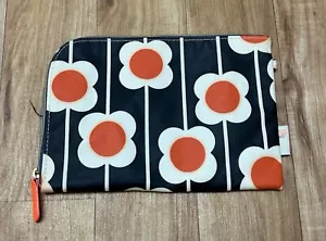Orla Kiely for Target Makeup Pouch Black And Orange Flowers - Picture 1 of 3
