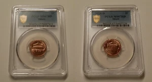 Set of 2024 P & D Lincoln Cents PCGS MS67 RD with Gold Shield Labels - Picture 1 of 11