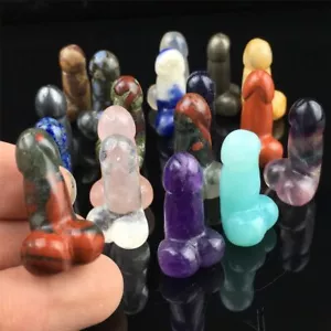 Natürlicher Quarz Kristall Penis geschnitztes Massagegerät Felsanhänger Mineralprobe heilen - Bild 1 von 10