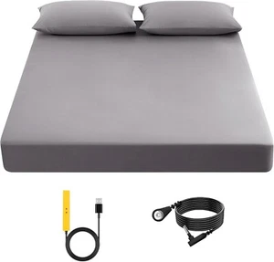 Erdungslaken, 90 % Bio-Baumwolle + 10 % reines Silber (grau, (78,3 * 80 * 15 Zoll)) - Bild 1 von 6