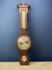 TERMÓMETRO BARÓMETRO BARIGO DE MADERA DE MEDIADOS DE SIGLO DE COLECCIÓN MONTADO EN PARED - Imagen 1 de 8