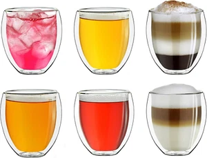 Creano Doppelwandige Gläser 400Ml „Dg-Bauchig“, 6Er Set, Großes Thermoglas Doppe - Bild 1 von 9