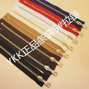 YKK NO 5# Brass Zip Zipper Closed End Metal Heavyweight Jacket Puller 30cm DIY - Picture 1 of 3