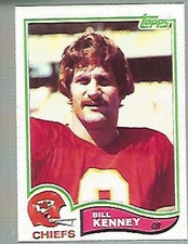 1982 Topps #119 Bill Kenney Rookie Kansas City Chiefs NFL Football Card POOR