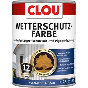 Wetterschutzfarbe Seidenmatt 750ml/2.5L/5L Langzeitschutz Farbwahl Clou - Bild 1 von 1