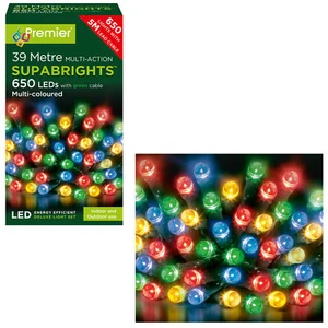 Premier 650 Multi-Action Supabrights LED Lights on Green Cable - multi Colour - Picture 1 of 1