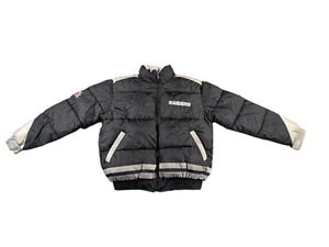 Vintage NFL Oakland Raiders Down Puffer Reversible Jacket Mens Medium Tall Black - Bild 1 von 18