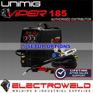 UNIMIG Viper 185 Mig Tig Stick Welder + Torch Gasless Gas Shielded KUMJRVM185 - Picture 1 of 16