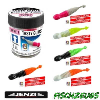 JENZI Type7 Forellenköder Trout Worm UV Gummiköder 7cm gerippt Knobi Kadaver - Bild 1 von 2