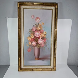 Arte Original Robert Cox Floral Bodegón Pintura Realismo Enmarcado 16×28. - Imagen 1 de 13