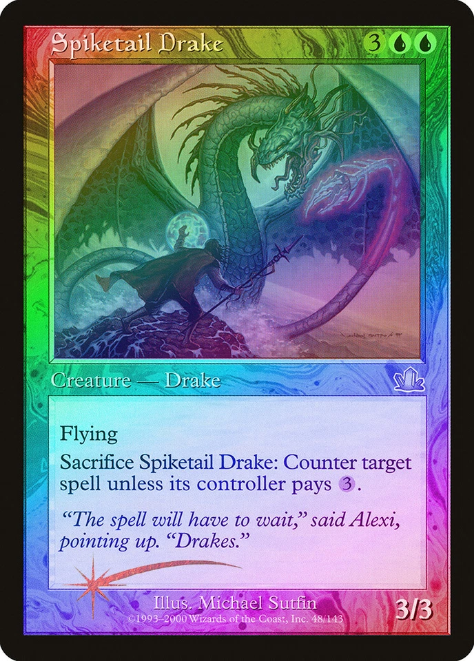 Spiketail Drake FOIL Prophecy PLD Blue Uncommon MAGIC GATHERING CARD ABUGames - Image 1 of 1