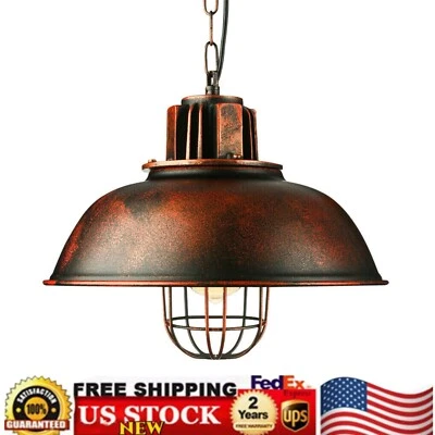 Lámpara de techo colgante estilo industrial vintage pequeña lámpara de hierro pantalla Foto 1 de 4