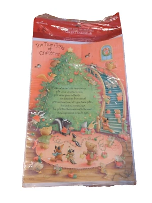 Vintage Hallmark Advent Calendar The True Gifts of Christmas Flaps Messages - Image 1 of 4