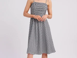 Review "Keep In Check" Dress Size 8 NWOT - Picture 1 of 7