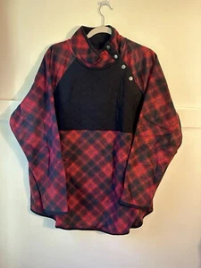 Maurices 2x Red And Black Plaid Sweater Jacket Plus Size Coat  - Picture 1 of 4