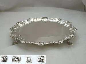 RARO SALVER 3 PIEDI ARGENTO STERLING GEORGE III HM 1763 - Foto 1 di 1