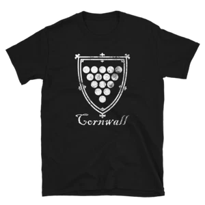 Cornish Shield UNISEX T-Shirt Cornwall County weiß Distressed Effekt Tee - Bild 1 von 8