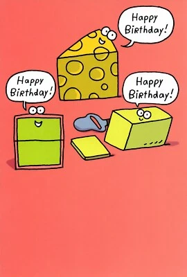 Tarjeta de CUMPLEAÑOS Cheesy, Divertidos Bloques de Humor de Queso por Sass Greetings + Sobre Foto 1 de 4