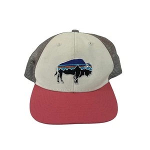 Patagonia Buffalo Baseball Cap Hat O/S Red Gray Mesh Tan - Picture 1 of 5