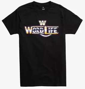 T-shirt uomo John Cena Word Life ~ NUOVA ~ nera ~ piccola o media ~ logo ~ WWE ~ lotta - Foto 1 di 2