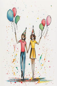 GRUSSKARTE ZUM GEBURTSTAG 5,5 X 4,25 Umschlag für immer Freundinnen glücklich kostenloser Versand - Bild 1 von 1