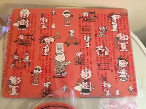 Disney Snoopy Pottery Barn Holiday placemat dog party Peanuts Halloween SET 2 - Picture 1 of 2