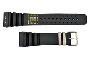24mm Diver's SURFER Watch band Black PU STRAP Fits CITIZEN SEIKO (N. D. Limits) - Picture 1 of 5