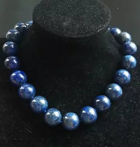 18mm/20mm Large Round,Blue Lapis lazuli stone beaded Necklace 16"-24" - Picture 1 of 8