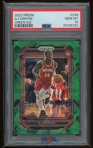2022-23 AJ Griffin Panini Prizm Green Ice Rookie RC PSA 10 #248 POP 1 - Bild 1 von 2