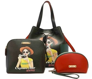 Nikky by Nicole Lee 3N1 Set Satchel Capture Your Smile Black New - Picture 1 of 7