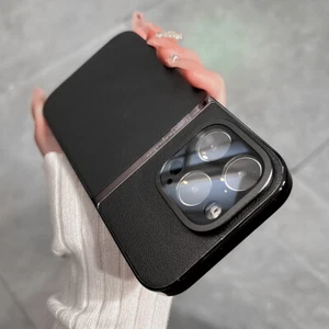 For iPhone 14 Pro Max Plus 13 ShockProof Leather Hybrid Silicone Soft Case Cover - Picture 1 of 17
