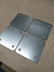 MILD STEEL SQUARE PLATE 3MM THICK PRE DRILLED 100 X 100 SOLD AS A 4 PACK - Picture 1 of 3