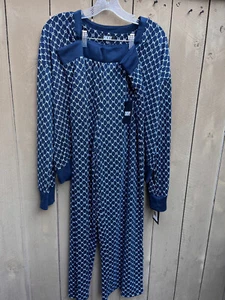 DKNY Sleep/Lounge Wear 2-Piece Pajama Set- Navy Logo Graphics Women's Sz M NEW - Picture 1 of 19