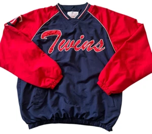 MLB Minnesota Twins Windbreaker Jacke Herren Größe M Pullover Rot/Navy Langarm - Bild 1 von 7